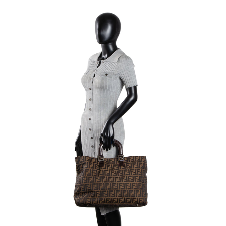 FENDI Zucca Top Handle Tote - Tobacco