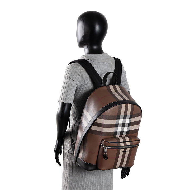 BURBERRY Jett Check Backpack E Canvas