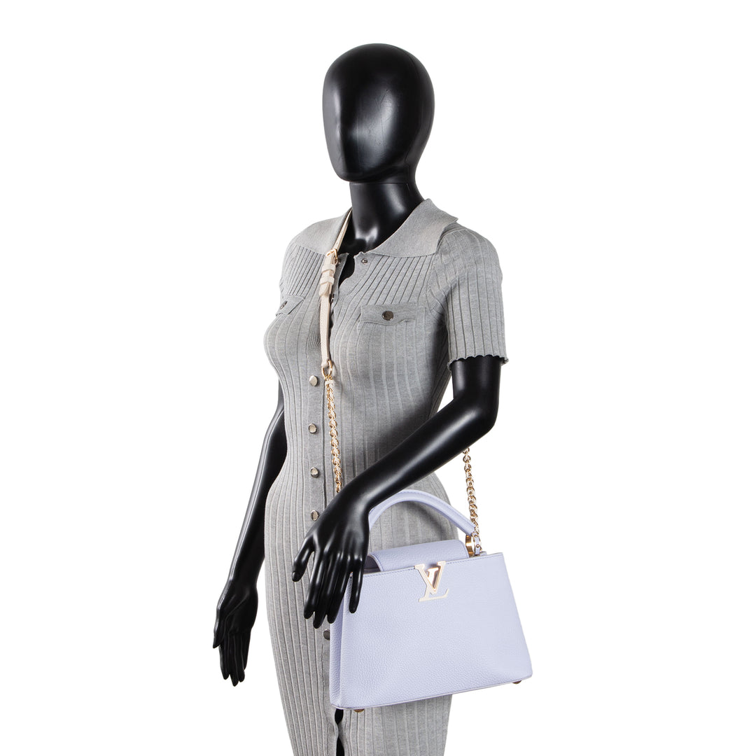 LOUIS VUITTON Taurillon Capucines BB - Lilac/Cream