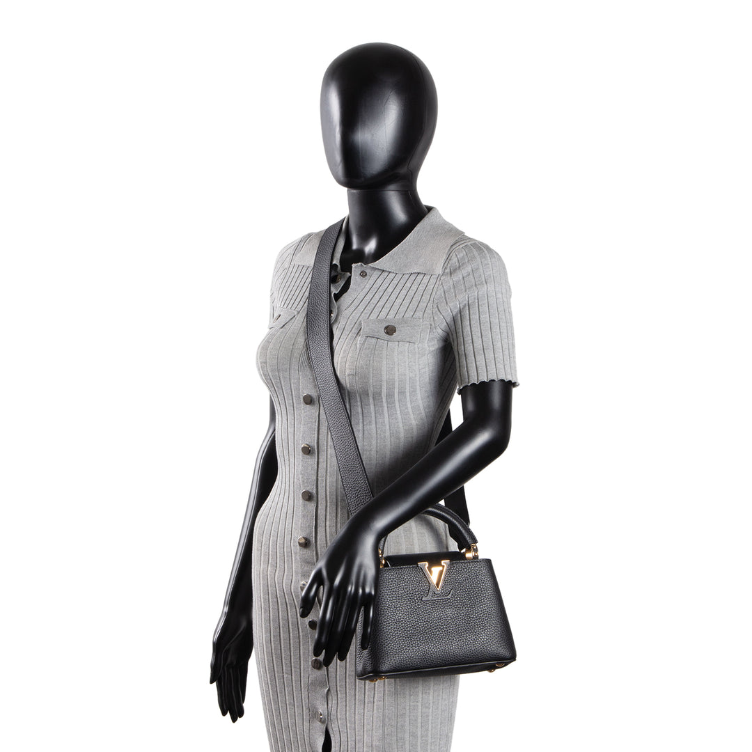 LOUIS VUITTON Mini Capucines Shoulder Bag - Black