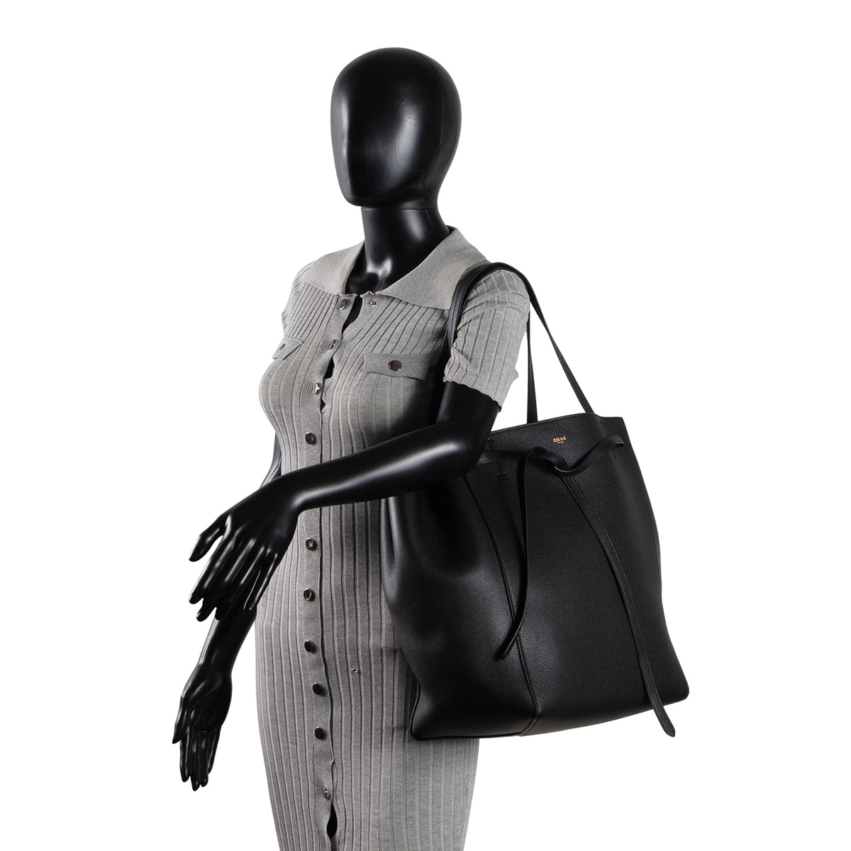 CELINE Medium Cabas Phantom Belt Tote - Black