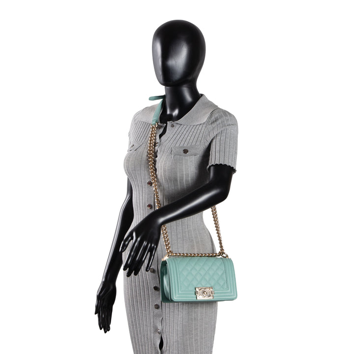 CHANEL Caviar Small Boy Bag - Tiffany Blue