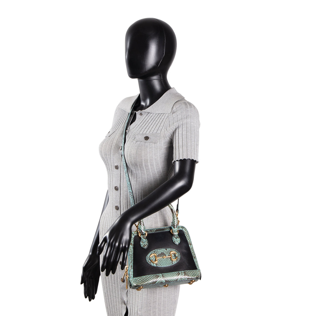 GUCCI Limited Edition Python Horsebit 1955 - Black & Turquoise