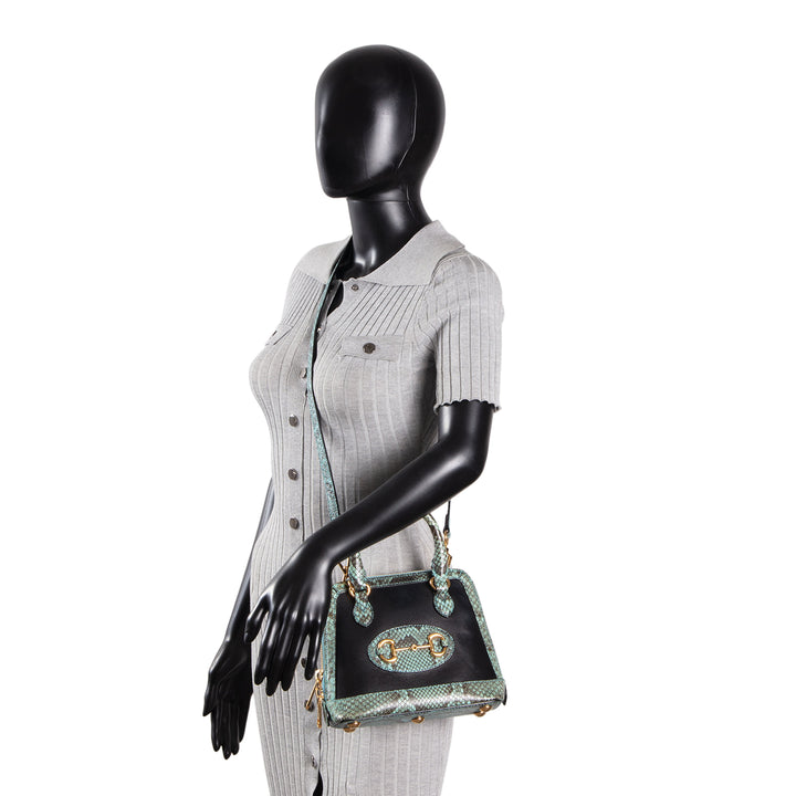 GUCCI Limited Edition Python Horsebit 1955 - Black & Turquoise