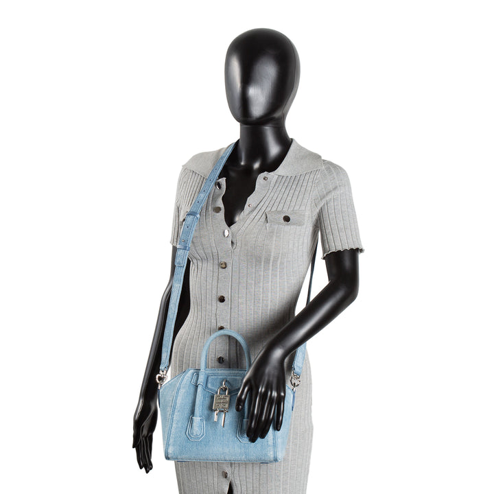 Givenchy Denim Antigona Lock Bag - Blue