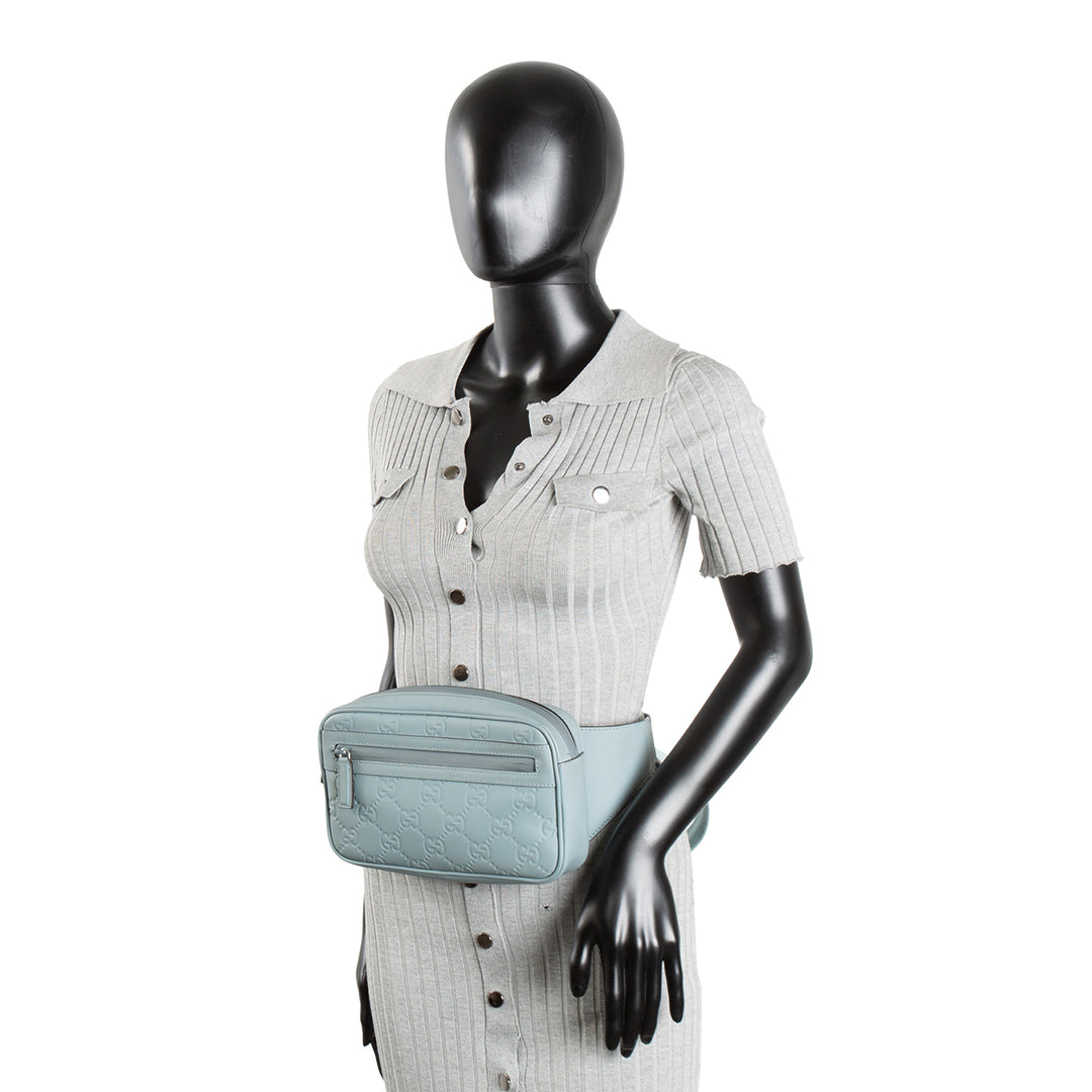 GUCCI Rubber Effect GG Belt Bag - Blue