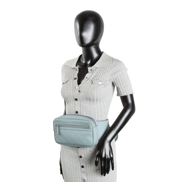 GUCCI Rubber Effect GG Belt Bag - Blue