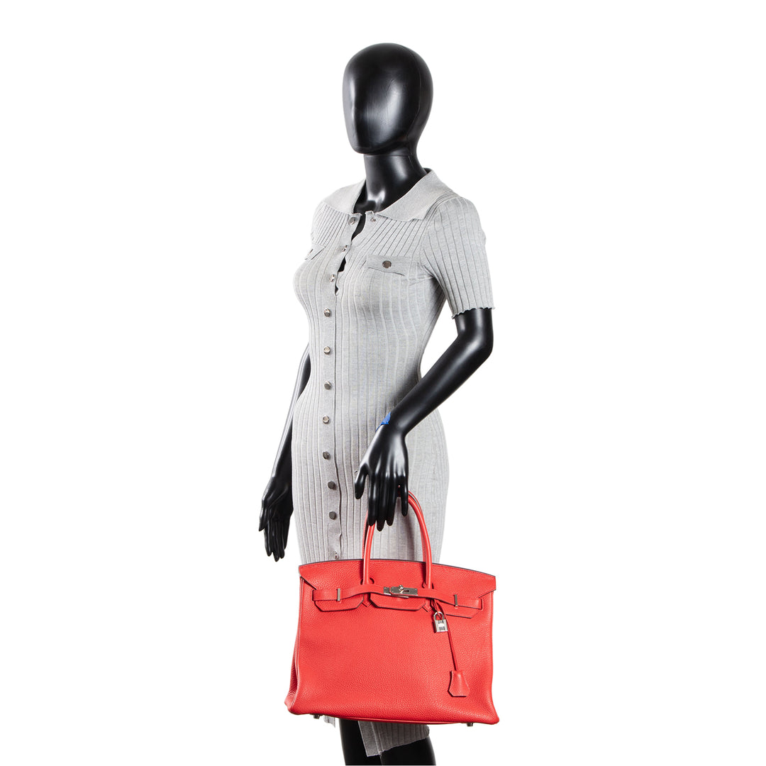 HERMES Birkin 35 Togo - Rouge De Coeur w/ Palladium Hardware