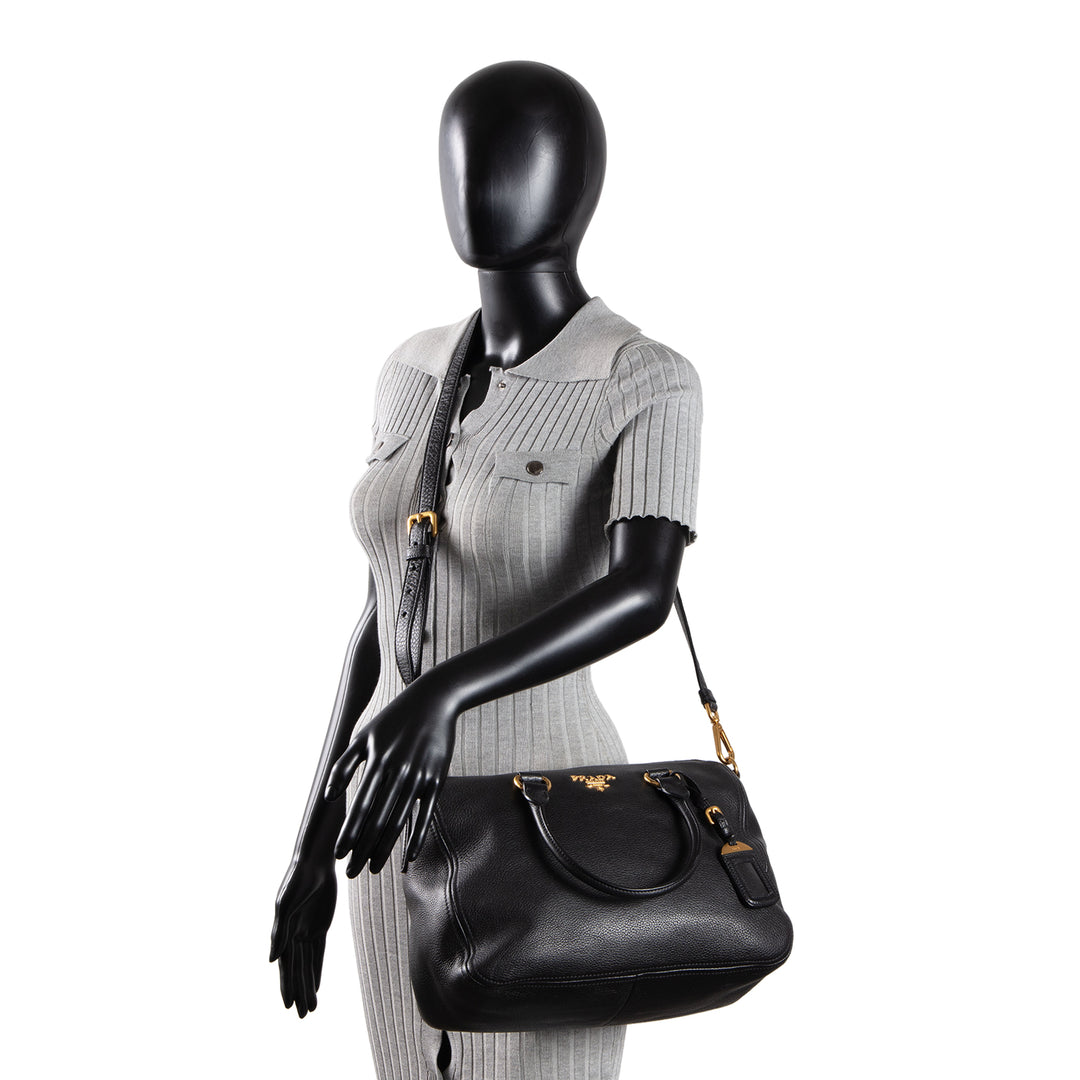 PRADA Leather Toy Handle Bag w/ Strap