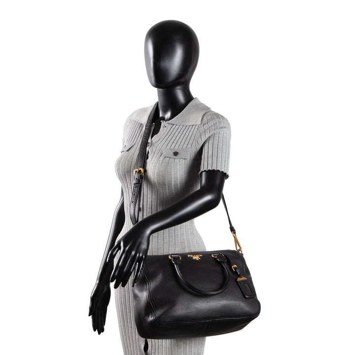 PRADA Leather Toy Handle Bag w/ Strap