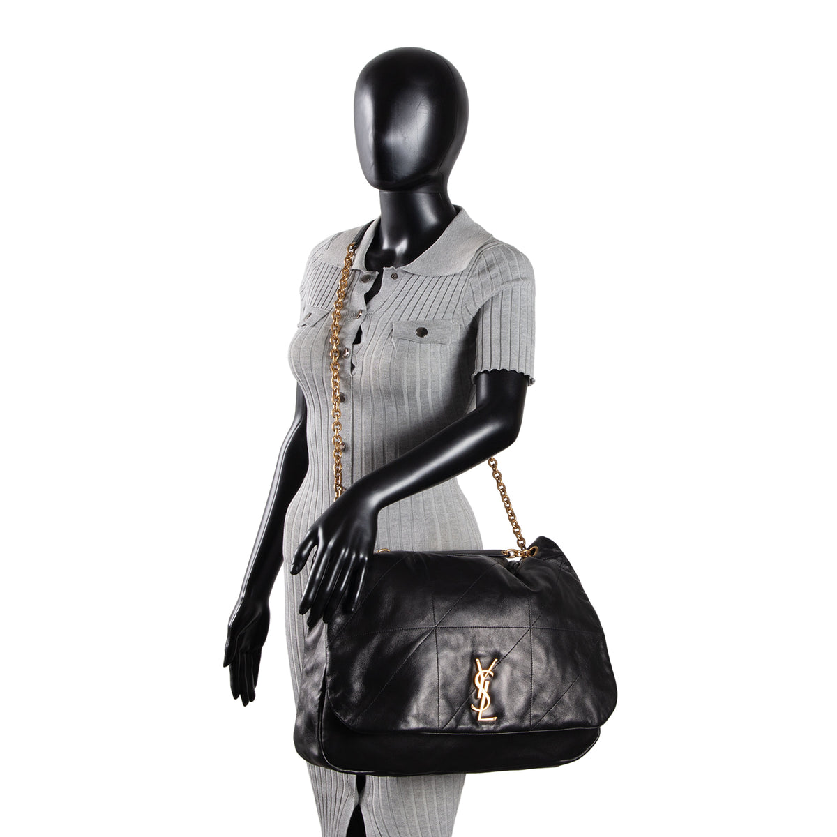 SAINT LAURENT Jamie 4.3 Patchwork Maxi - Black