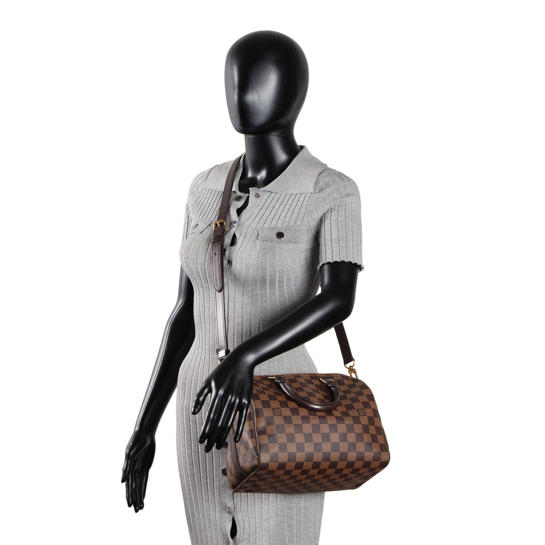 LOUIS VUITTON Damier Ebene Speedy Bandouliere 25