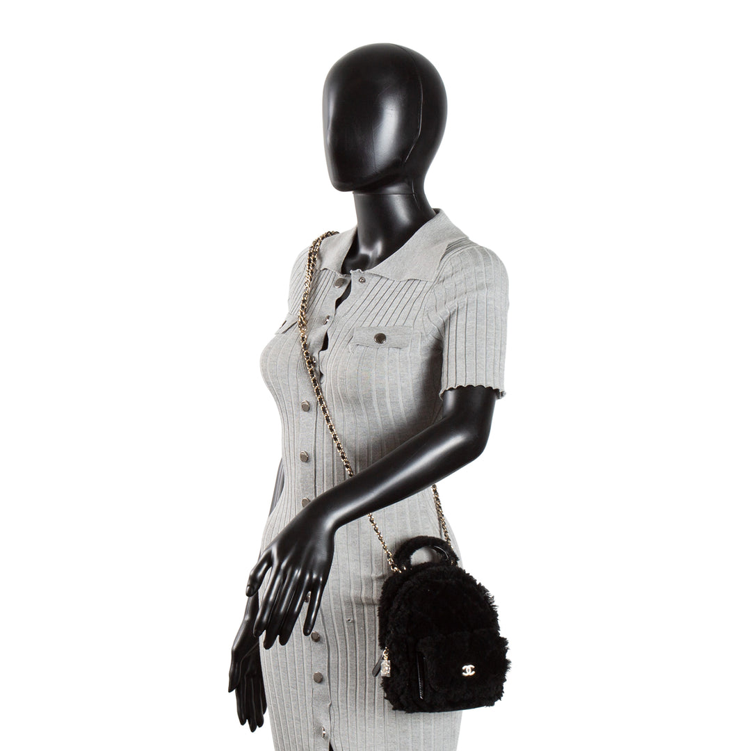 CHANEL Shearling Mini Backpack