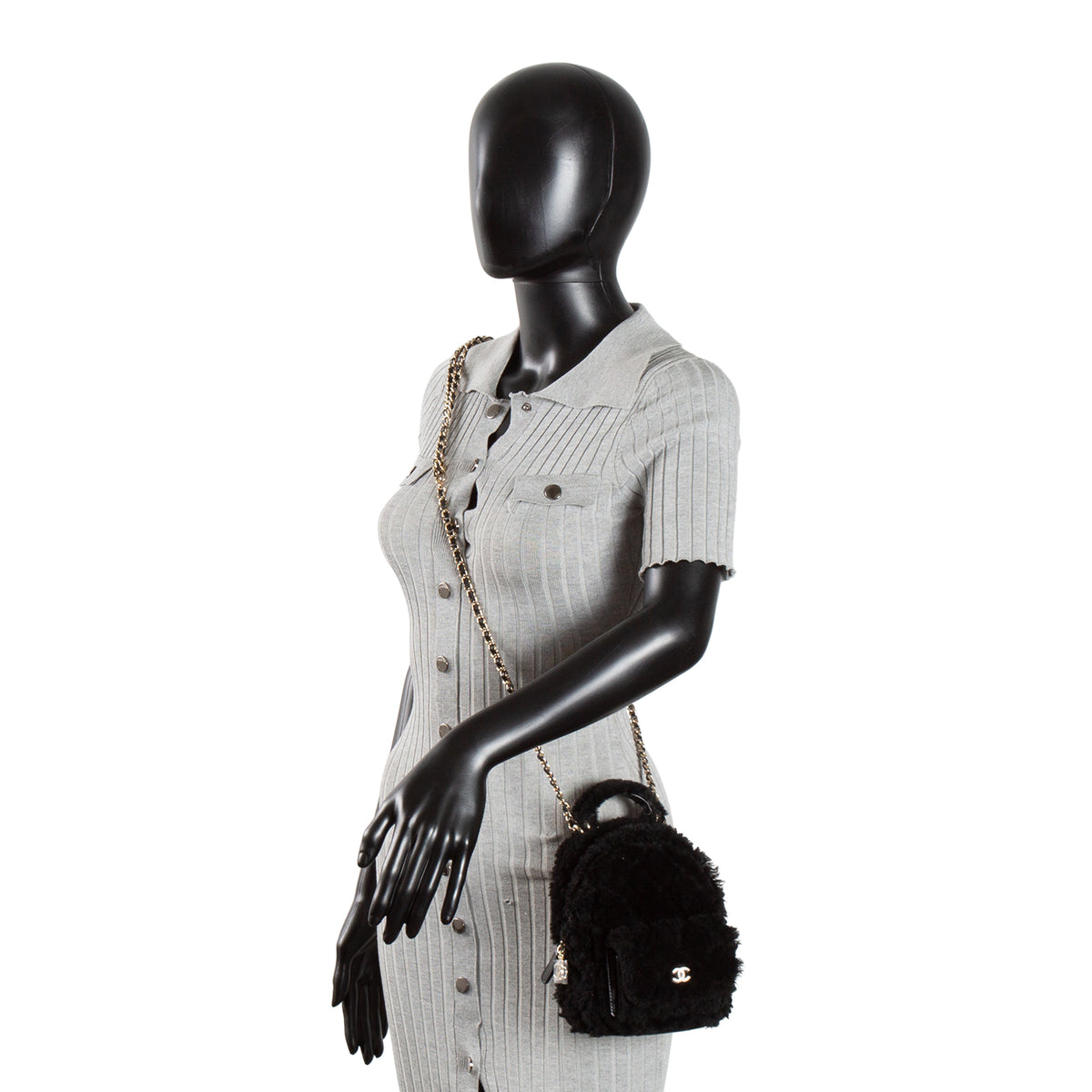 CHANEL Shearling Mini Backpack
