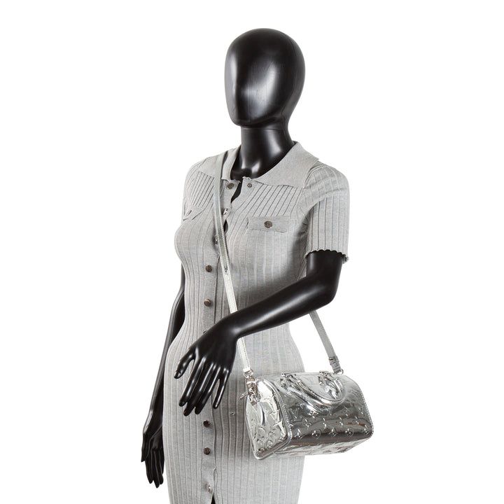 LOUIS VUITTON Monogram Miroir Speedy Bandouliere 20 - Metallic Silver
