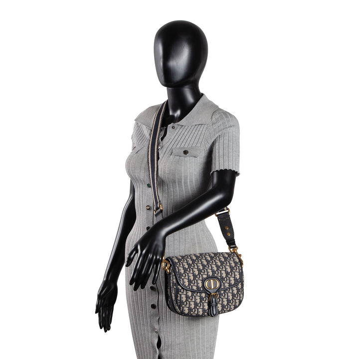 DIOR Medium Blue Oblique Jacquard Bobby Bag