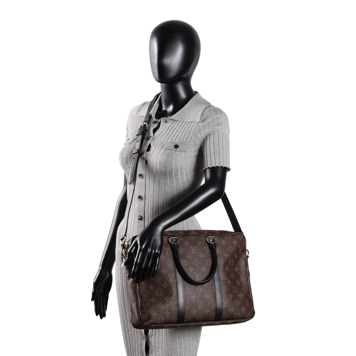 LOUIS VUITTON Monogram Macassar Porte-Document Voyage PM