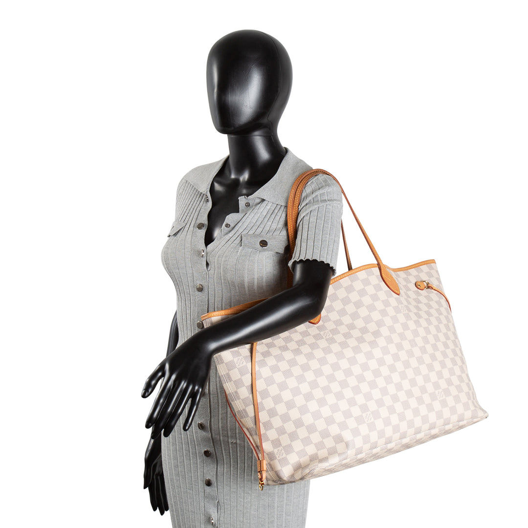 LOUIS VUITTON Damier Azur Neverfull GM w/ Pouch