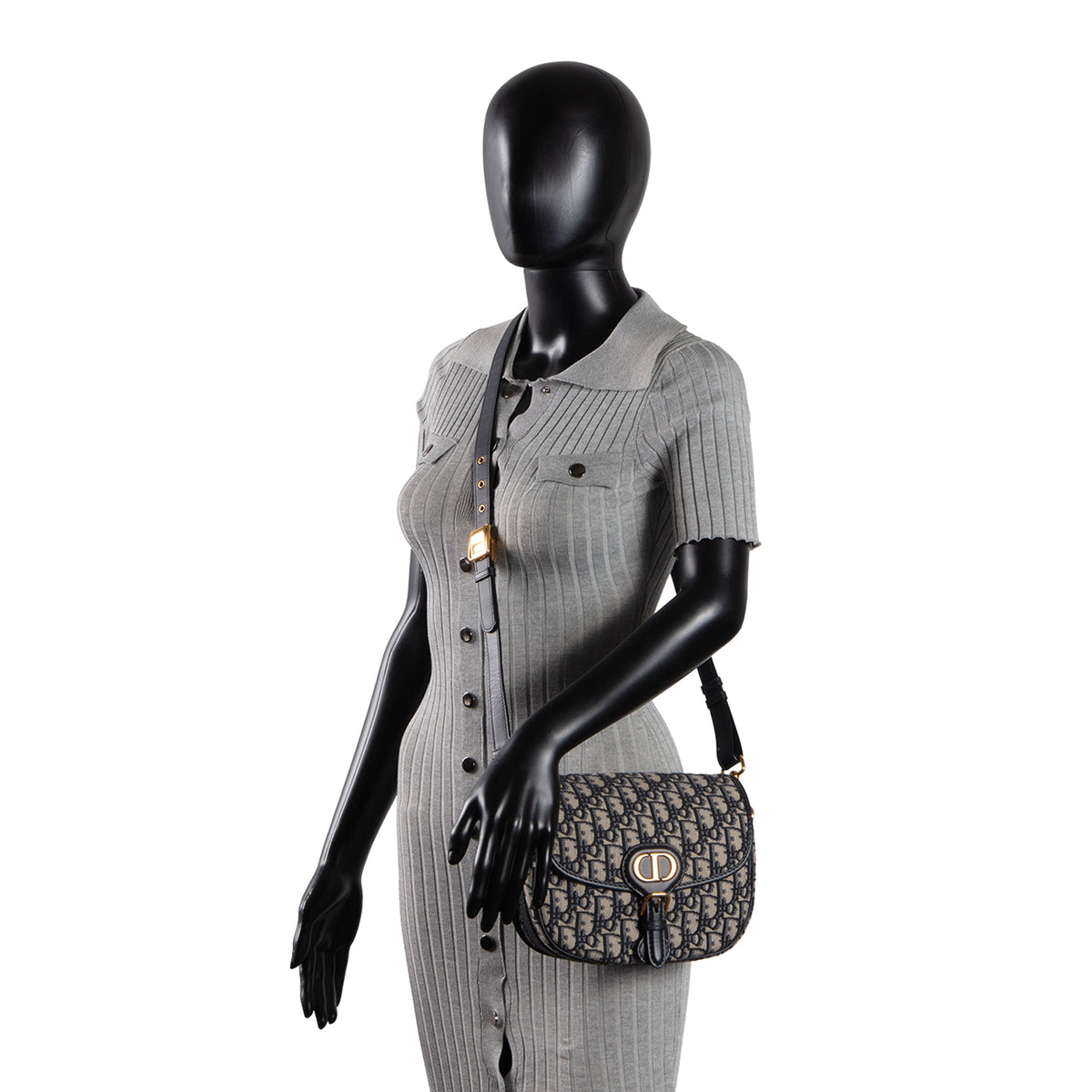 DIOR Medium Blue Oblique Jacquard Bobby Bag