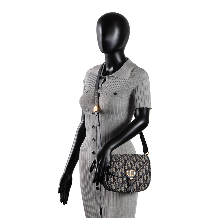DIOR Medium Blue Oblique Jacquard Bobby Bag