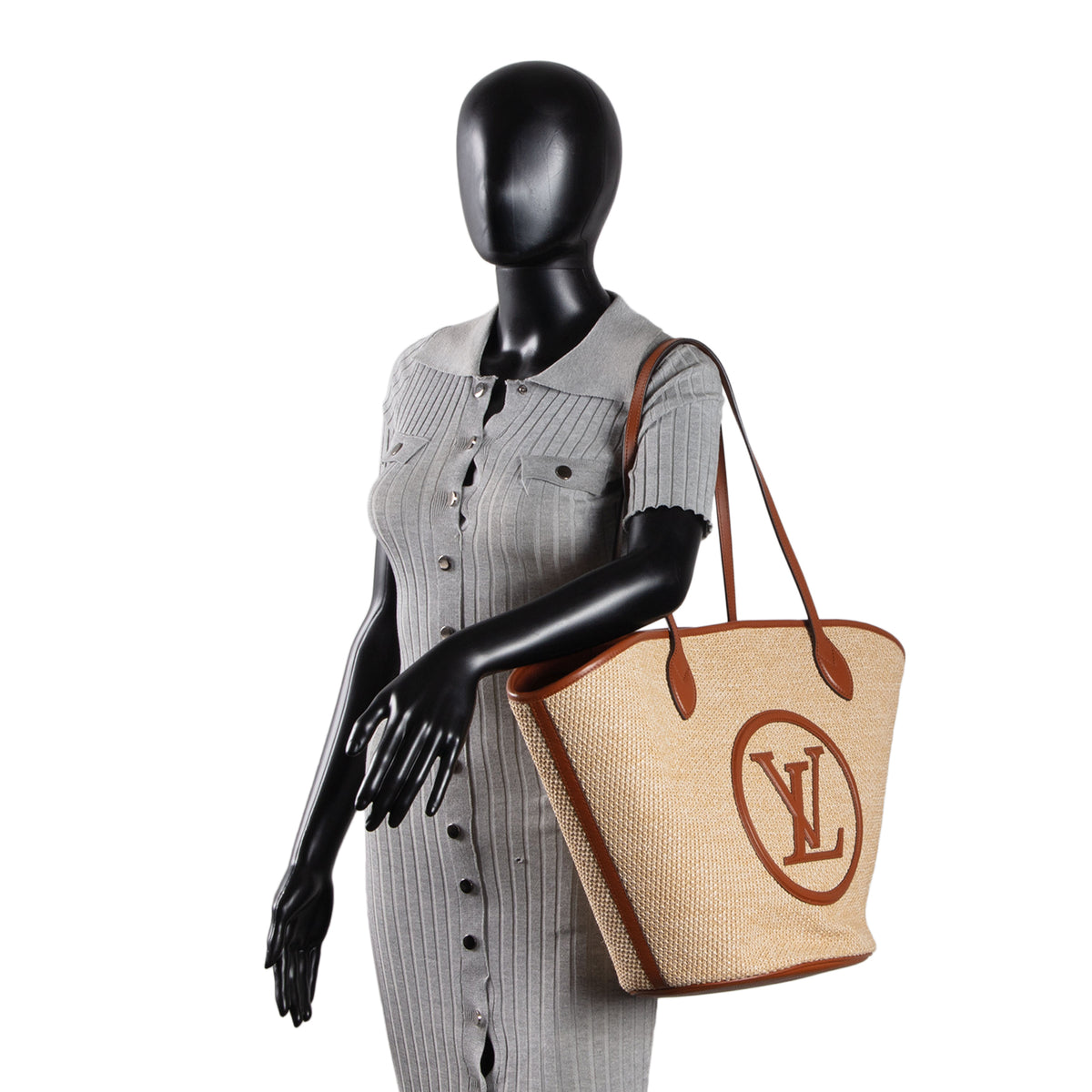 LOUIS VUITTON Raffia Saint Jacques Tote GM