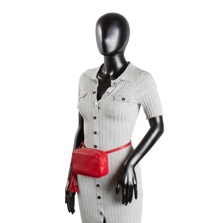 SAINT LAURENT Leather Tassel Leather Belt Bag