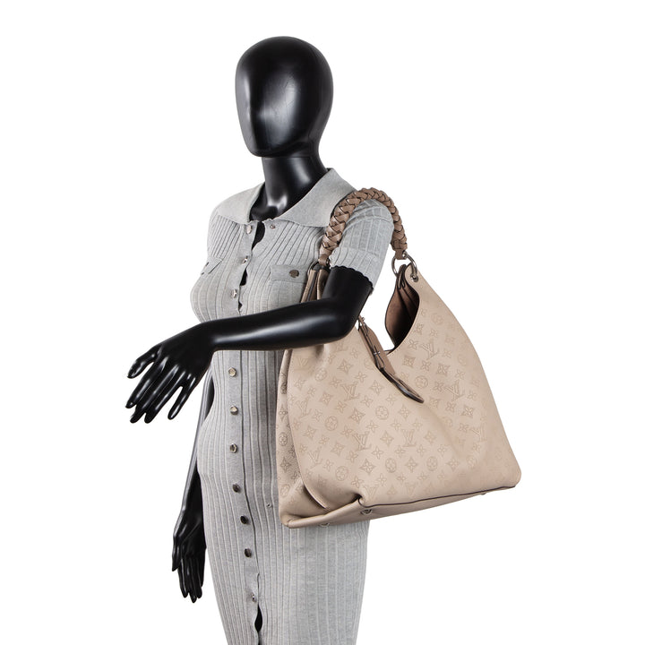 LOUIS VUITTON Monogram Mahina Carmel Hobo - Turtledove