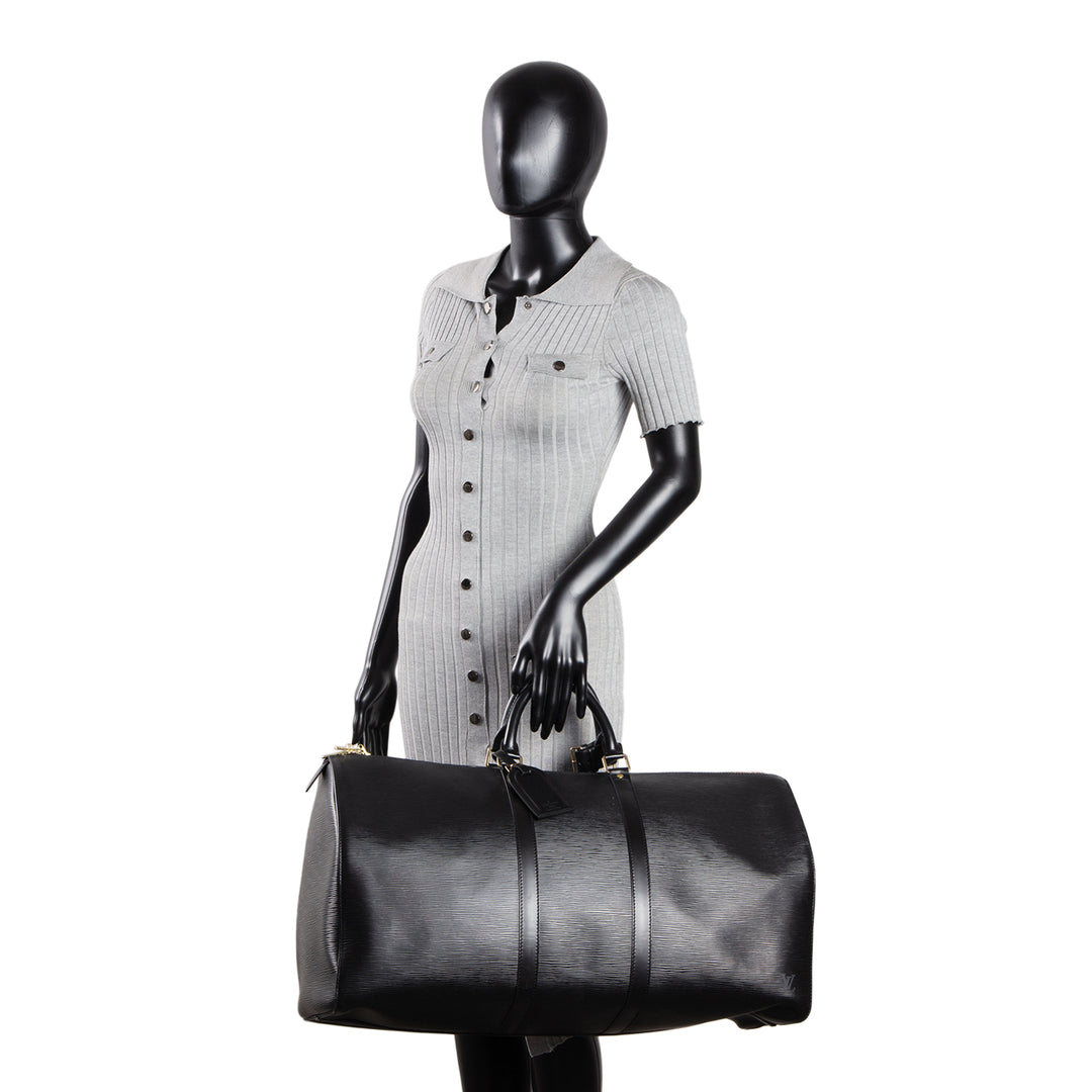 LOUIS VUITTON Epi Leather Keepall 55- Black