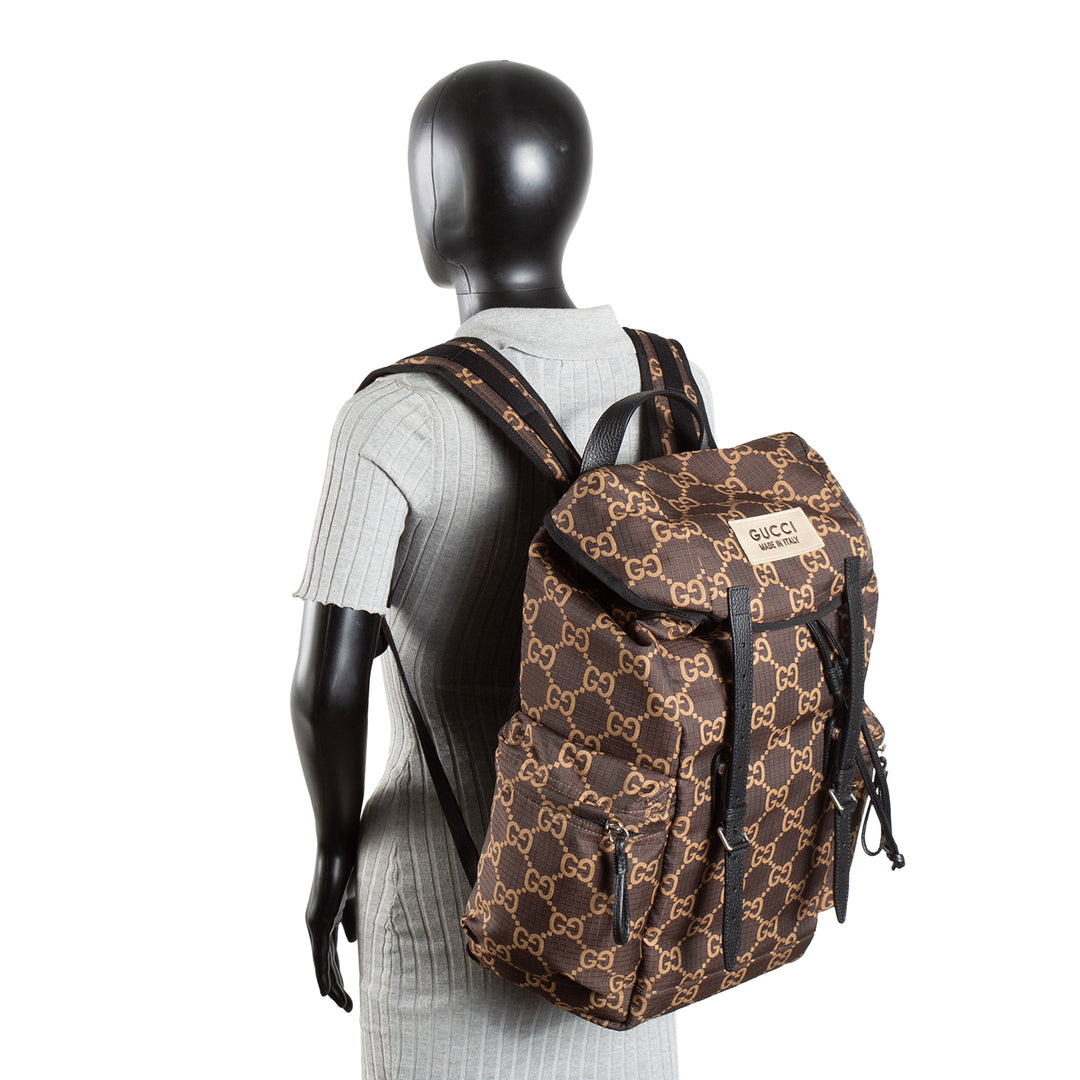 GUCCI GG Nylon Ripstop Backpack - Brown