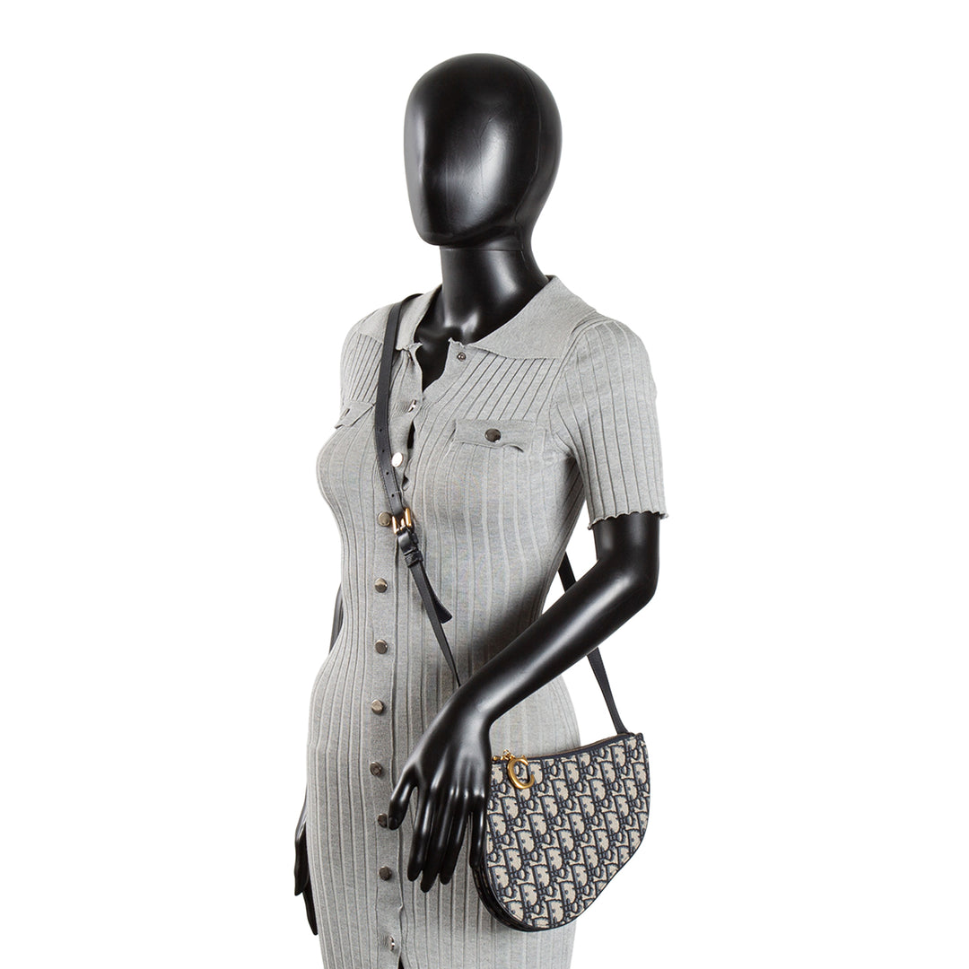 DIOR Oblique Triple Zip Crossbody - Navy