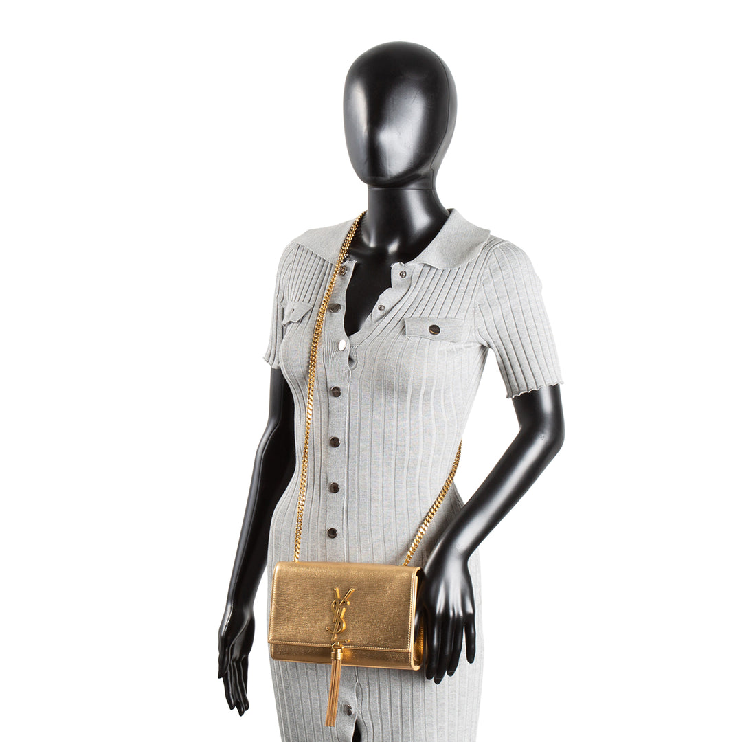 SAINT LAURENT Kate Tassel Shoulder Bag - Gold