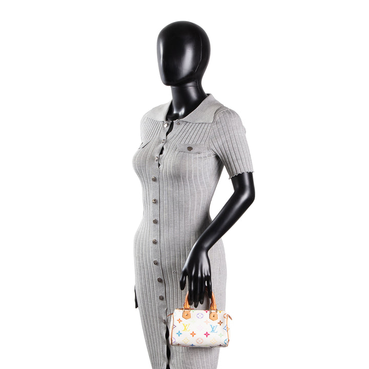 LOUIS VUITTON Vintage Monogram Multicolore Speedy Nano - White