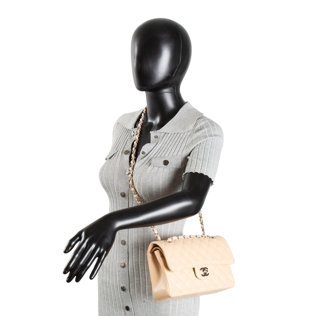 CHANEL Classic Caviar Double Flap Small - Nude