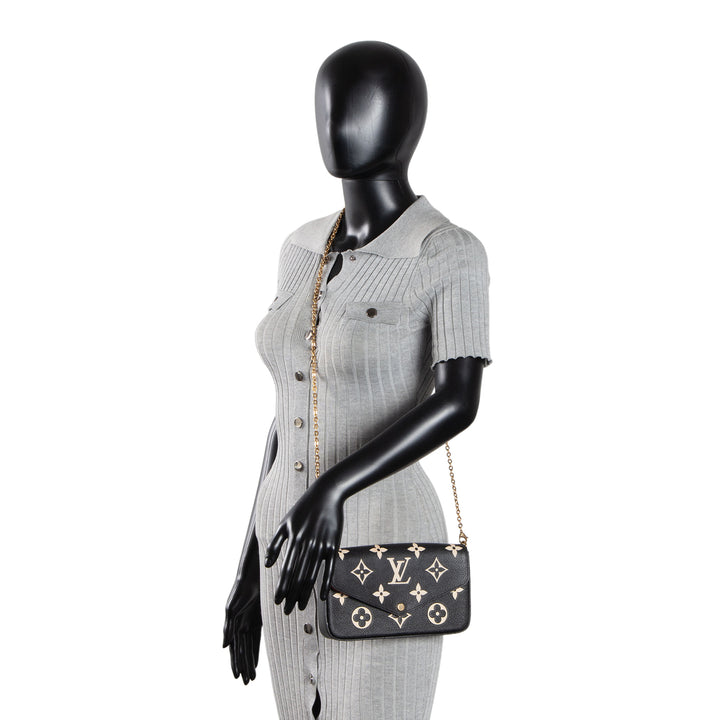 LOUIS VUITTON Giant Empreinte Felicie Pochette Bicolor - Black/Cream