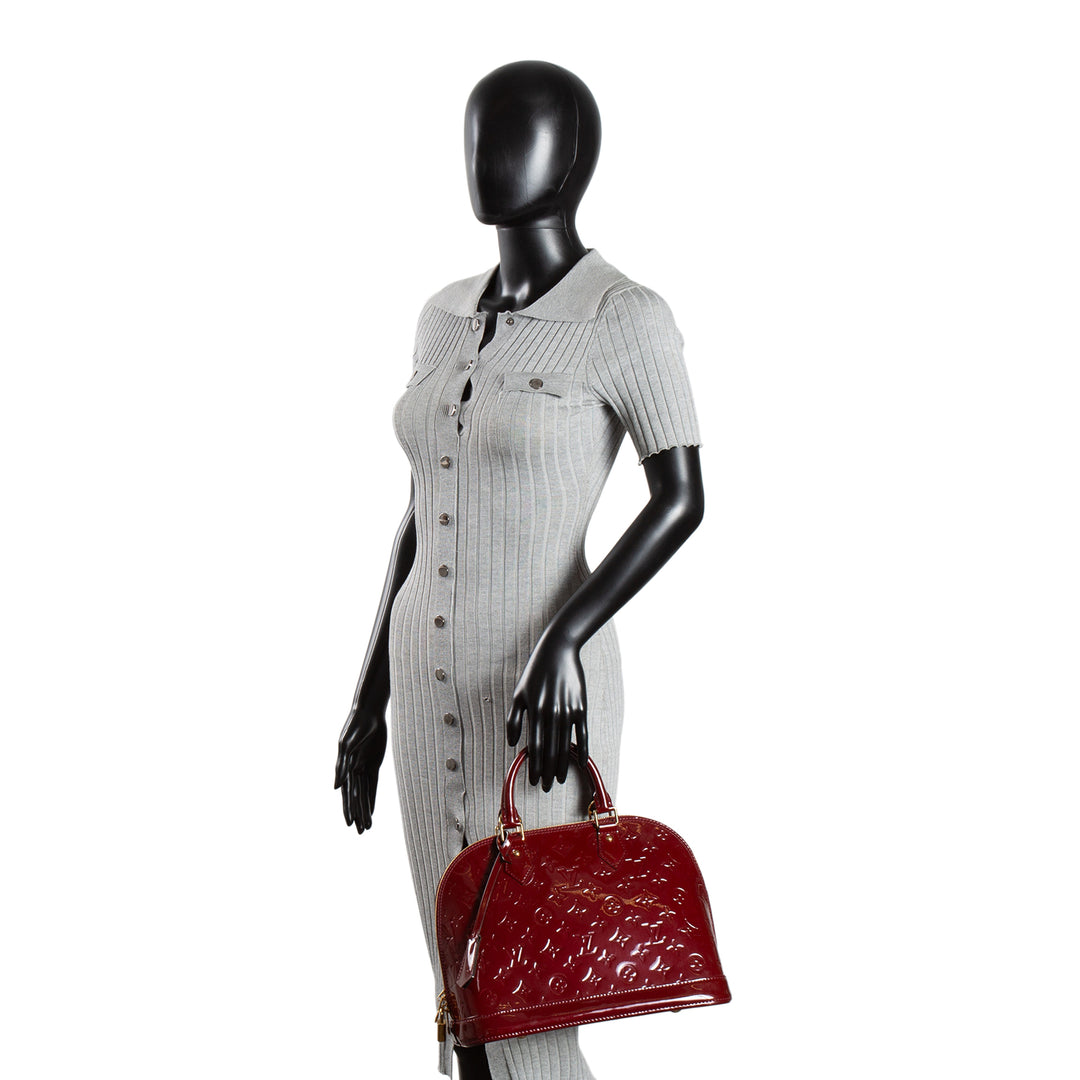 LOUIS VUITTON Monogram Vernis Alma MM - Griotte (Burgundy)