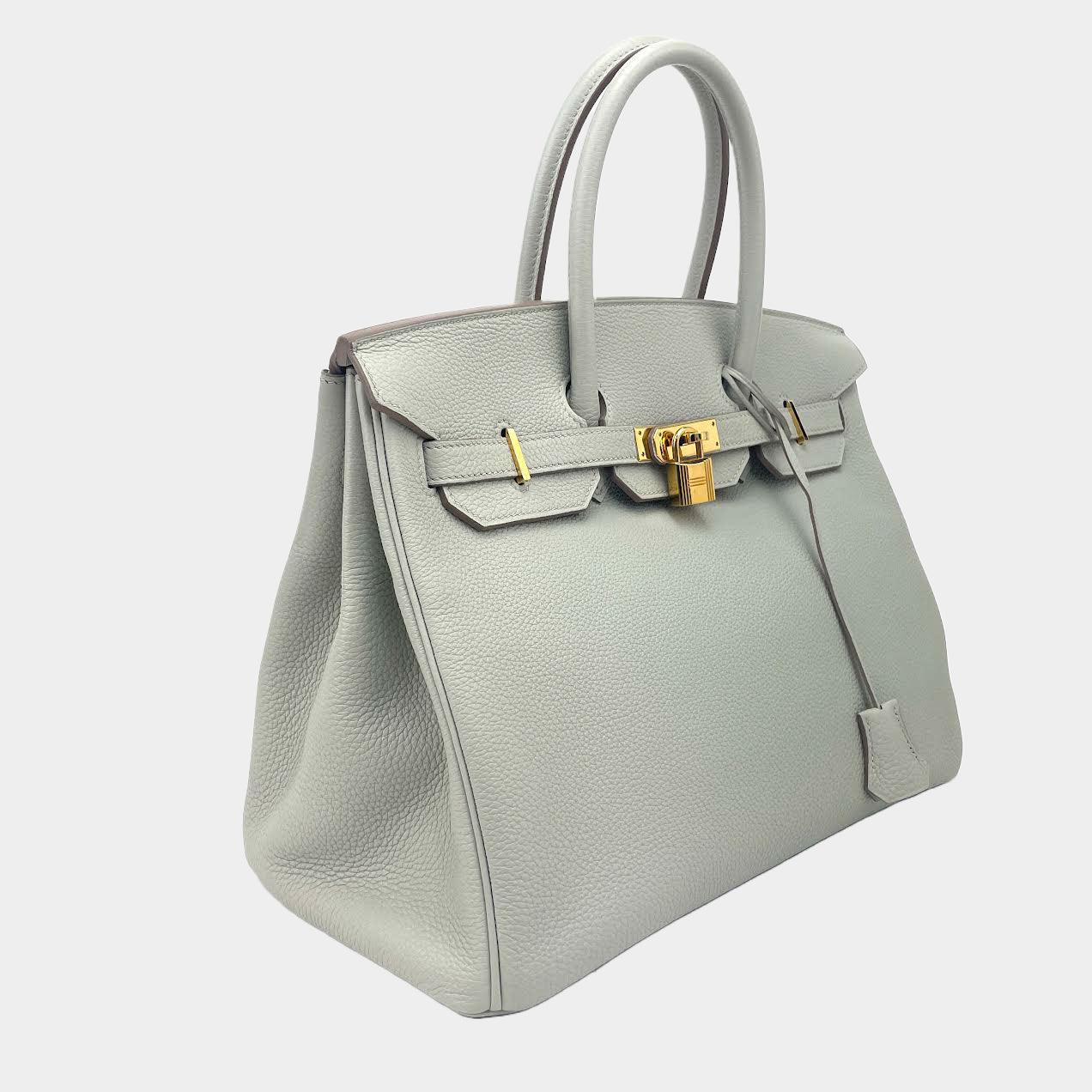 Hermès HERMES BIRKIN BAG 35 Pearl Grey Leather ref.783368 - Joli Closet