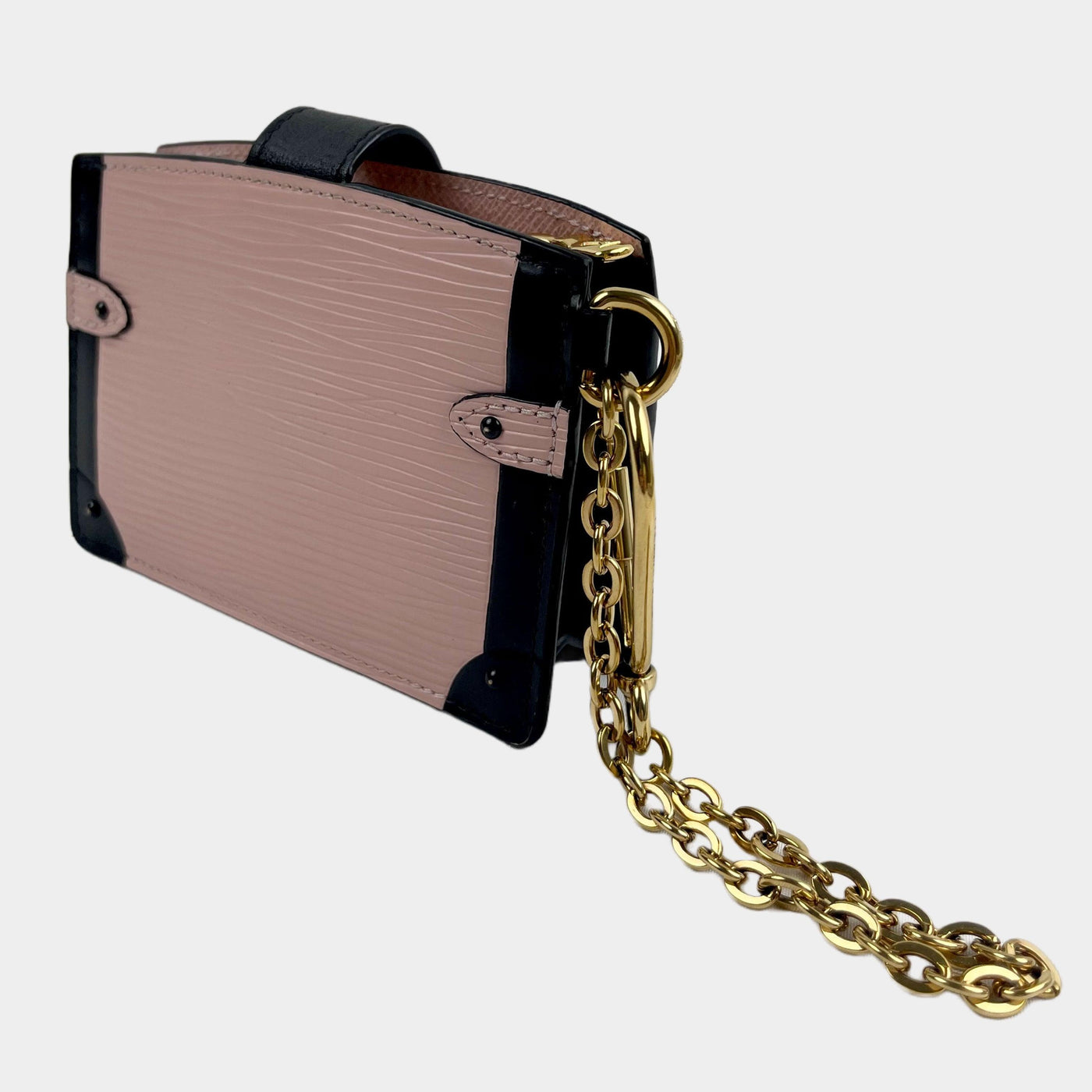 LOUIS VUITTON Trunk Chain Wallet Epi Leather Black Shoulder Bag