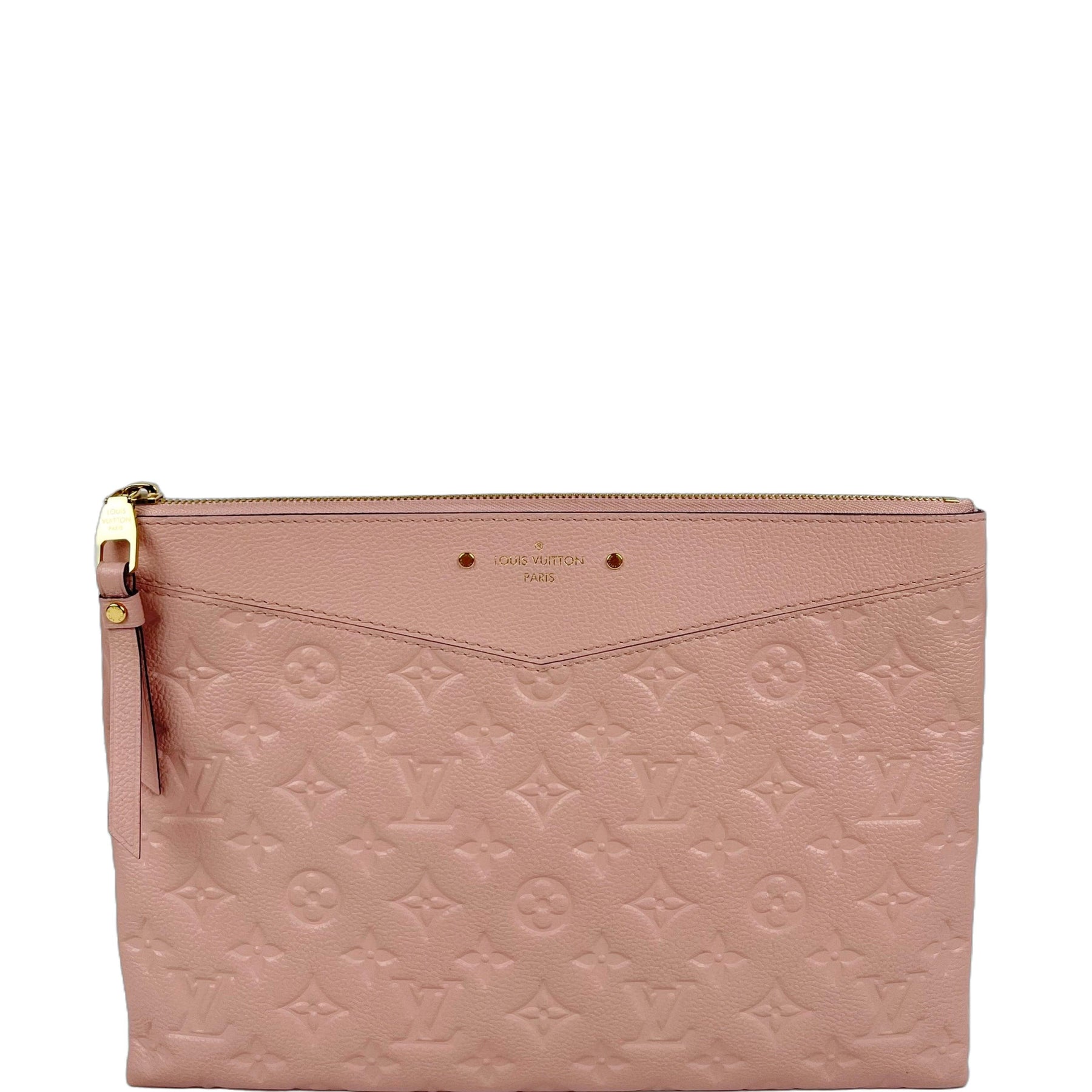 Louis Vuitton Womens Daily Pouch Pink Empreinte Leather – Luxe Collective