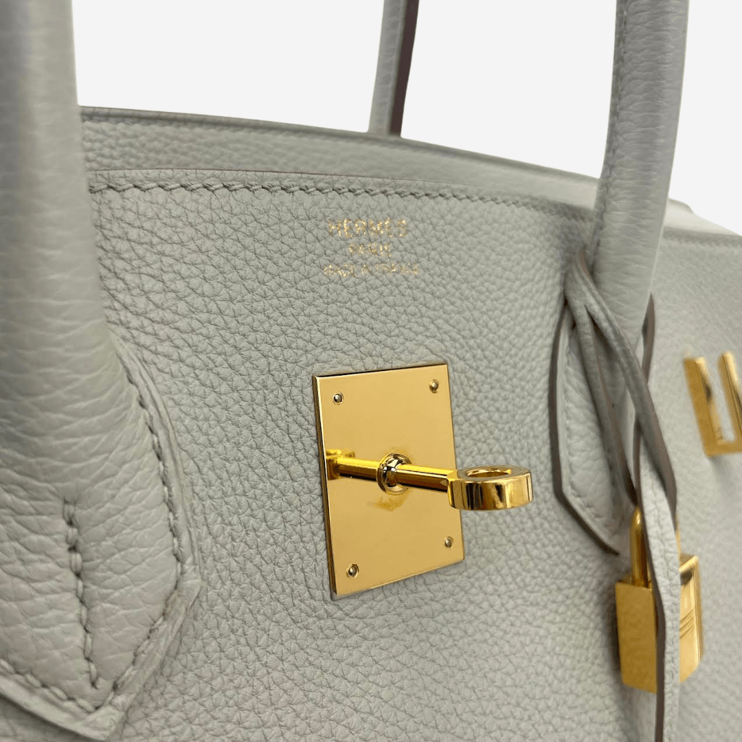Hermes Birkin 35 Candy Yellow Gris Gary Epsom Leather Gold