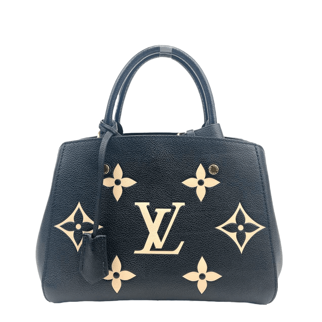 Louis Vuitton Montaigne Handbag Bicolor Monogram Empreinte Giant BB Black  21775387