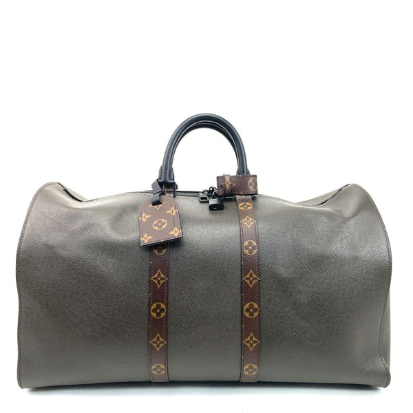 Louis Vuitton Keepall Bandouliere Bag Taiga Leather and Monogram Eclipse  Canvas at 1stDibs  louis vuitton taiga mens boston bags monogram eclipse,  louis vuitton taiga keepall, black taiga leather