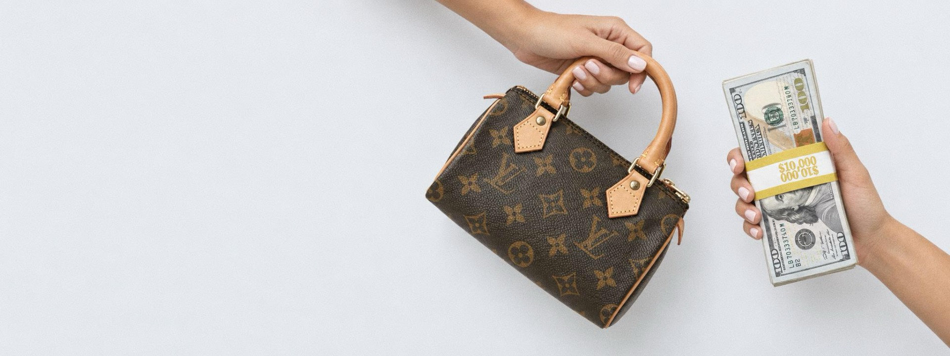 A Louis Vuitton handbag exchanged for cash
