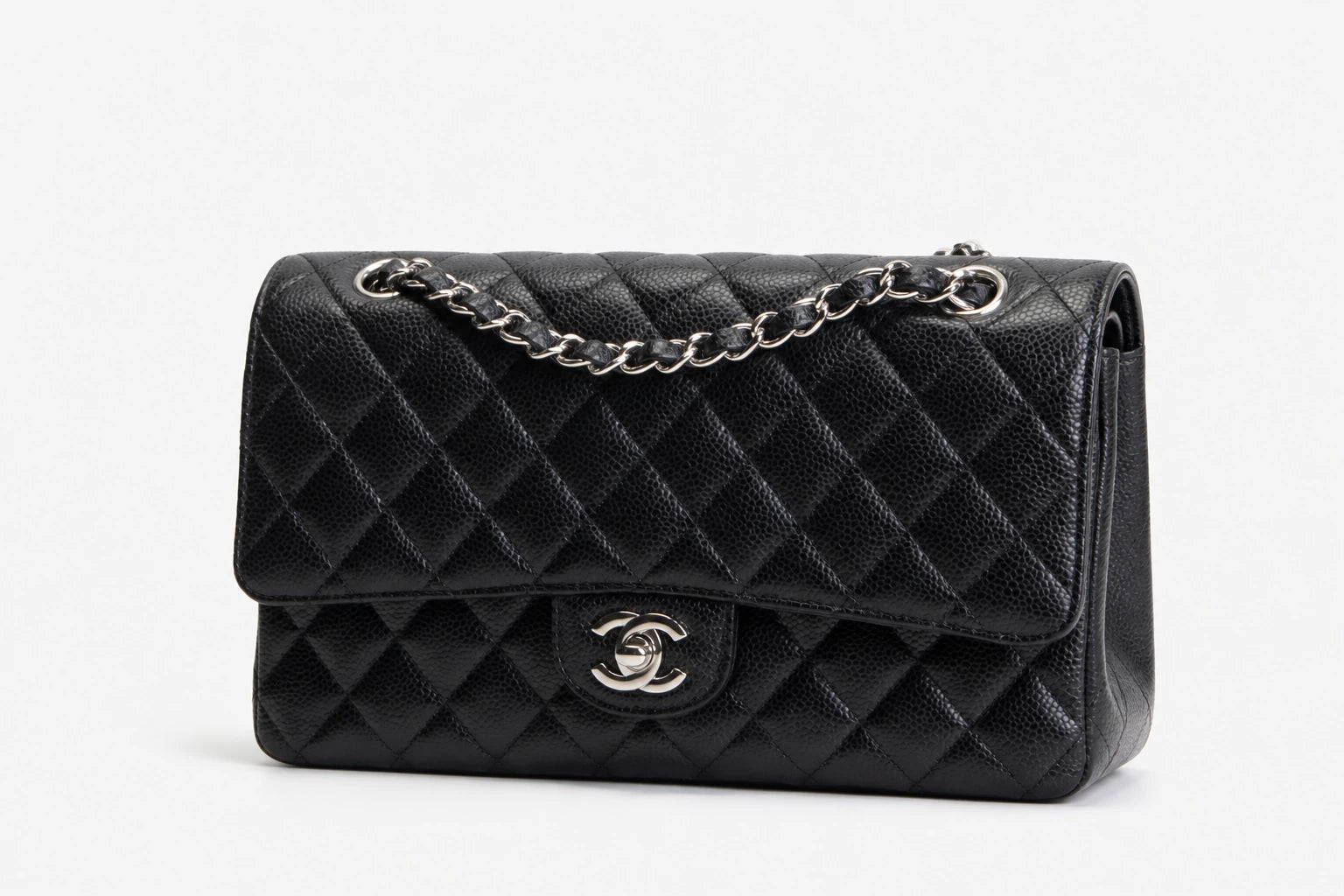 Black Chanel Caviar Medium Double Flap bag from Atlanta Luxury Bags